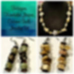 Feldspar, Kambaba Jasper, Coconut Shell, Beaded, Handmade, Jewelry Set