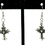 Thumbnail: Silver, Rhinestone, Cross, Dangle, Earrings