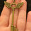 Thumbnail: Antique Bronze, Silver, Flying Key, Pendant, Necklace