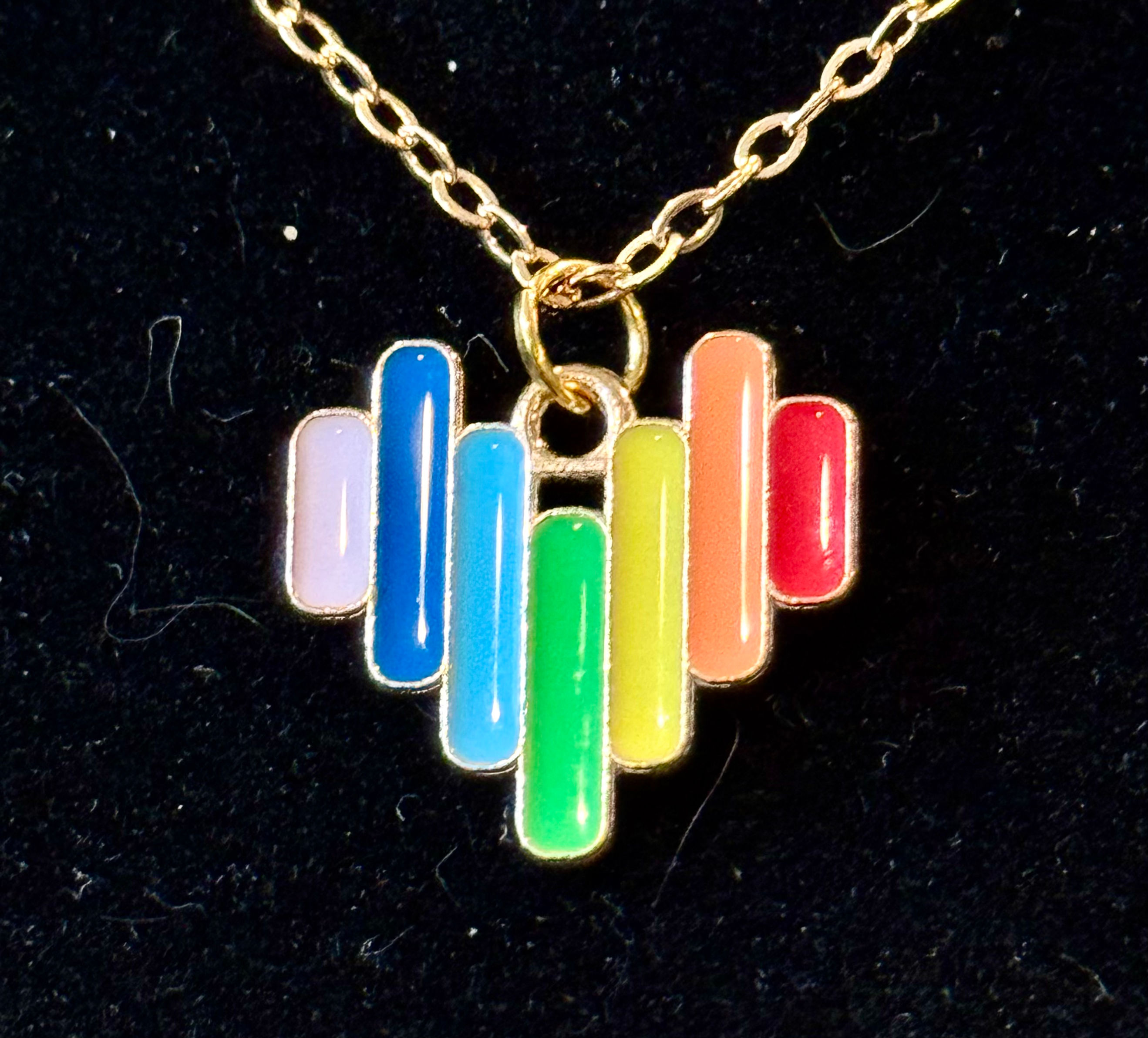 Pride, Rainbow, Heart, Pendant, Necklace