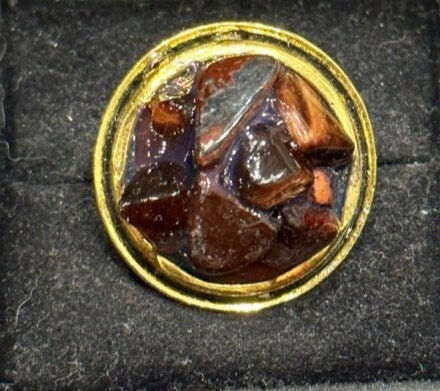 Thumbnail: Red, Blue, Tiger's Eye, Gold, Size 6, Ring