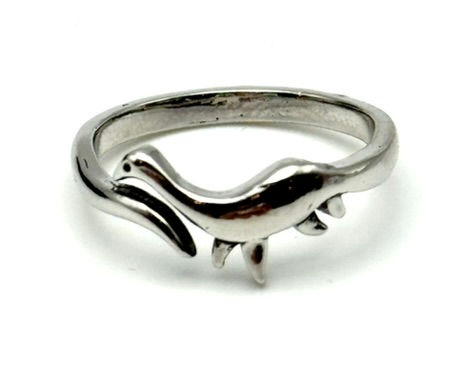 Thumbnail: Dinosaur, Silver, Adjustable, Rings