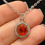 Thumbnail: Silver, Red, Antique Bronze, Blue, Rhinestone, Round, Pendant, Necklace - SerenityGraceJewelry