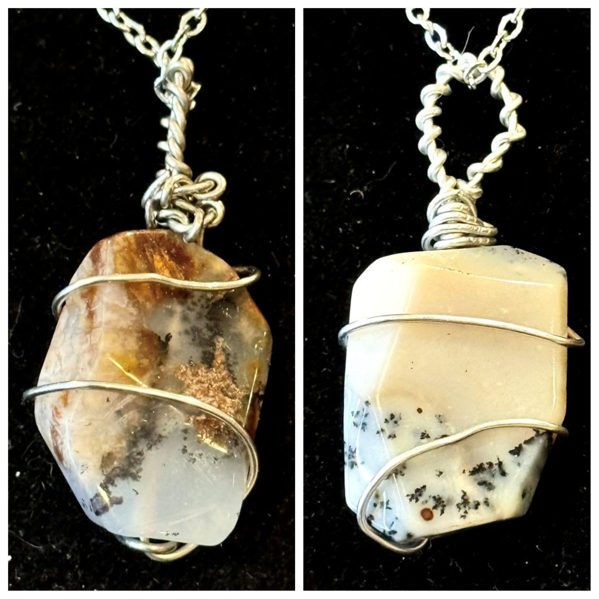 Agate, Wire Wrapped, Pendant, Necklaces - SerenityGraceJewelry