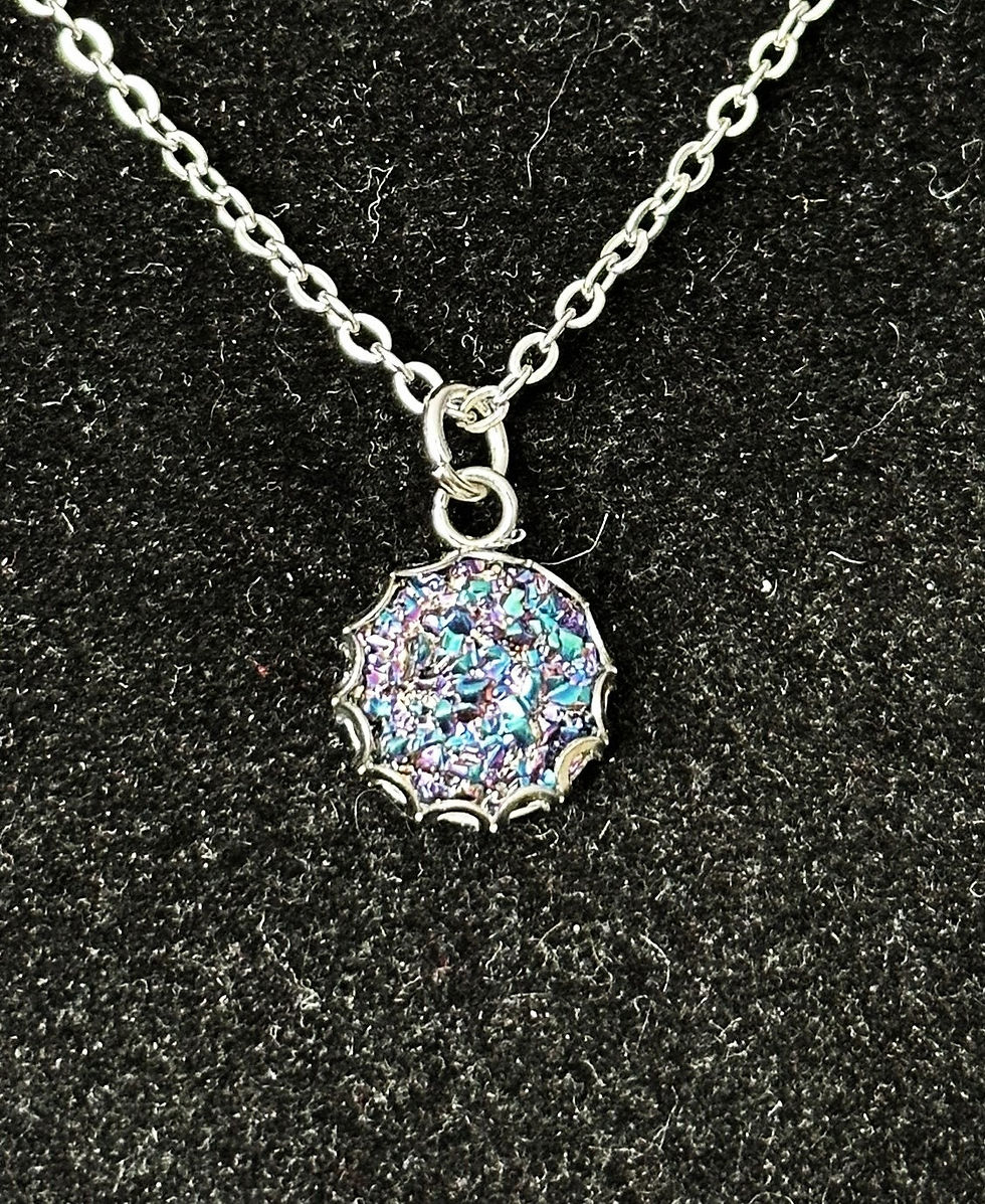 Silver, Small, Round, Blue, Gold, Pendant, Necklace
- SerenityGraceJewelry