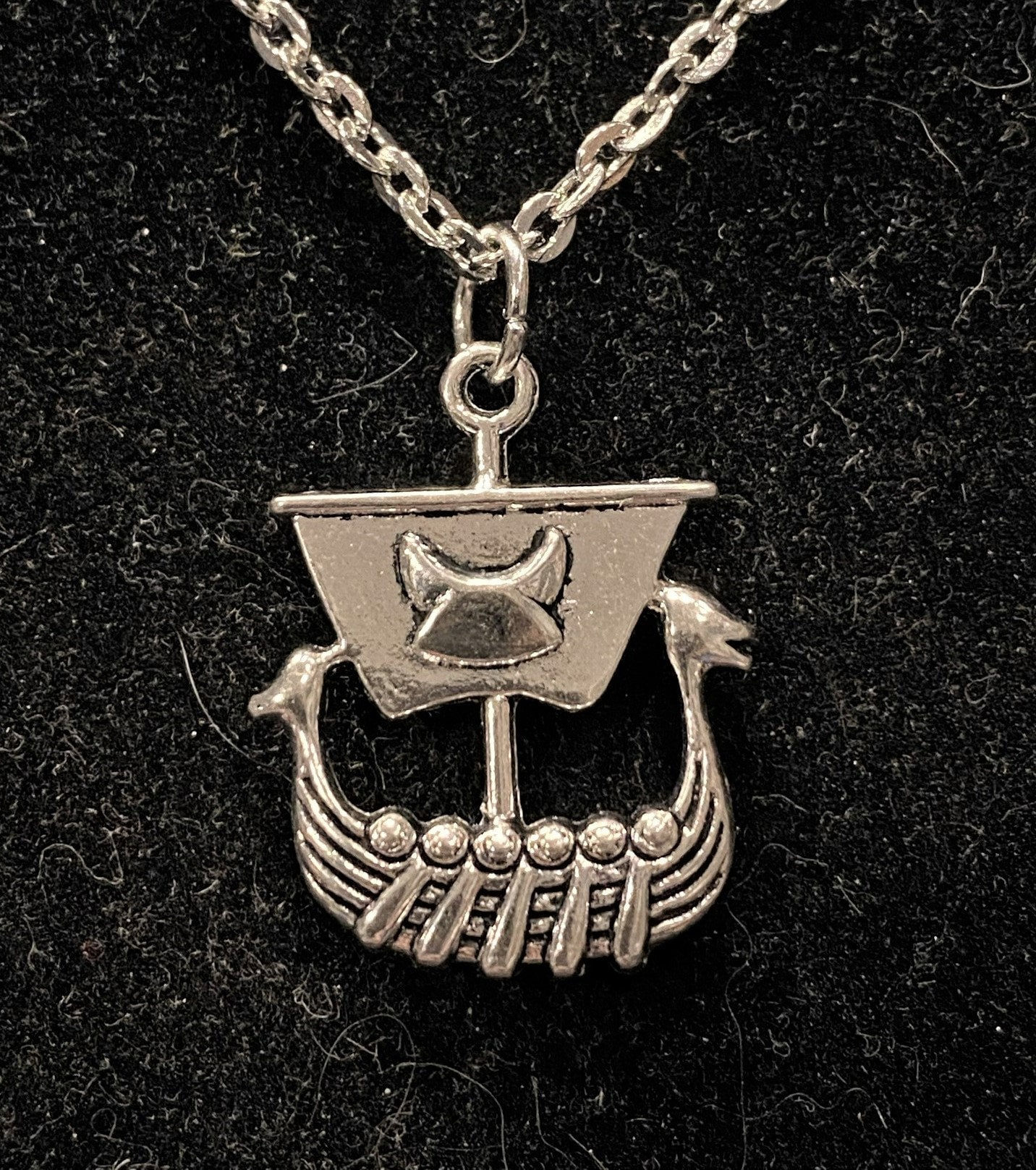 Viking, Ship, Silver, Pendant, Necklace