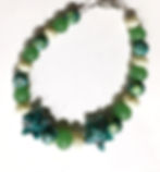 Seashell, Blue, Green, Beaded, Bracelet