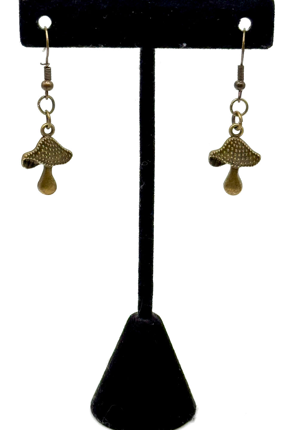Thumbnail: Mushroom, Silver, Antique Bronze, Dangle, Earrings