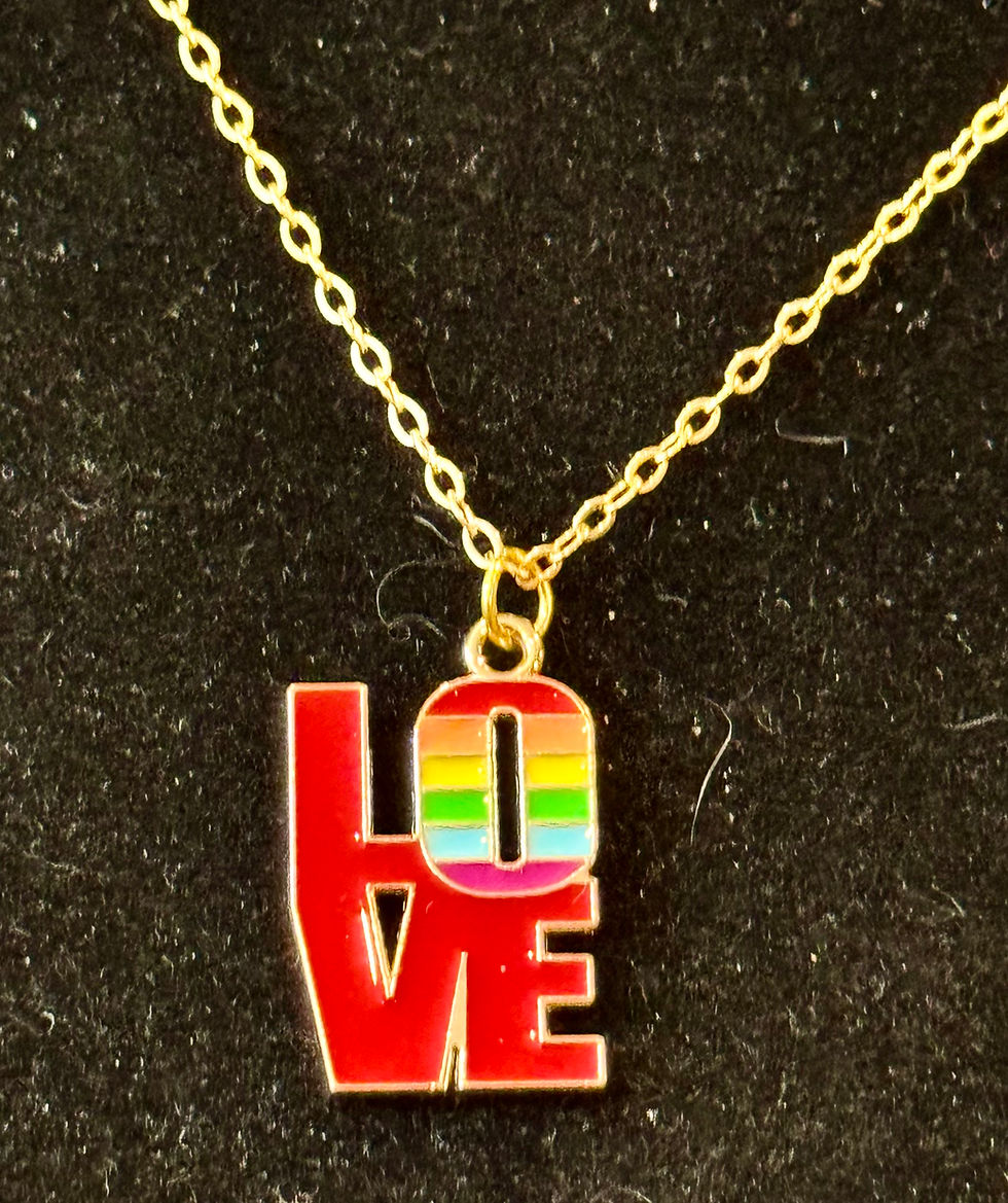 Thumbnail: Pride, Love, Rainbow, Gold, Pendant, Necklace