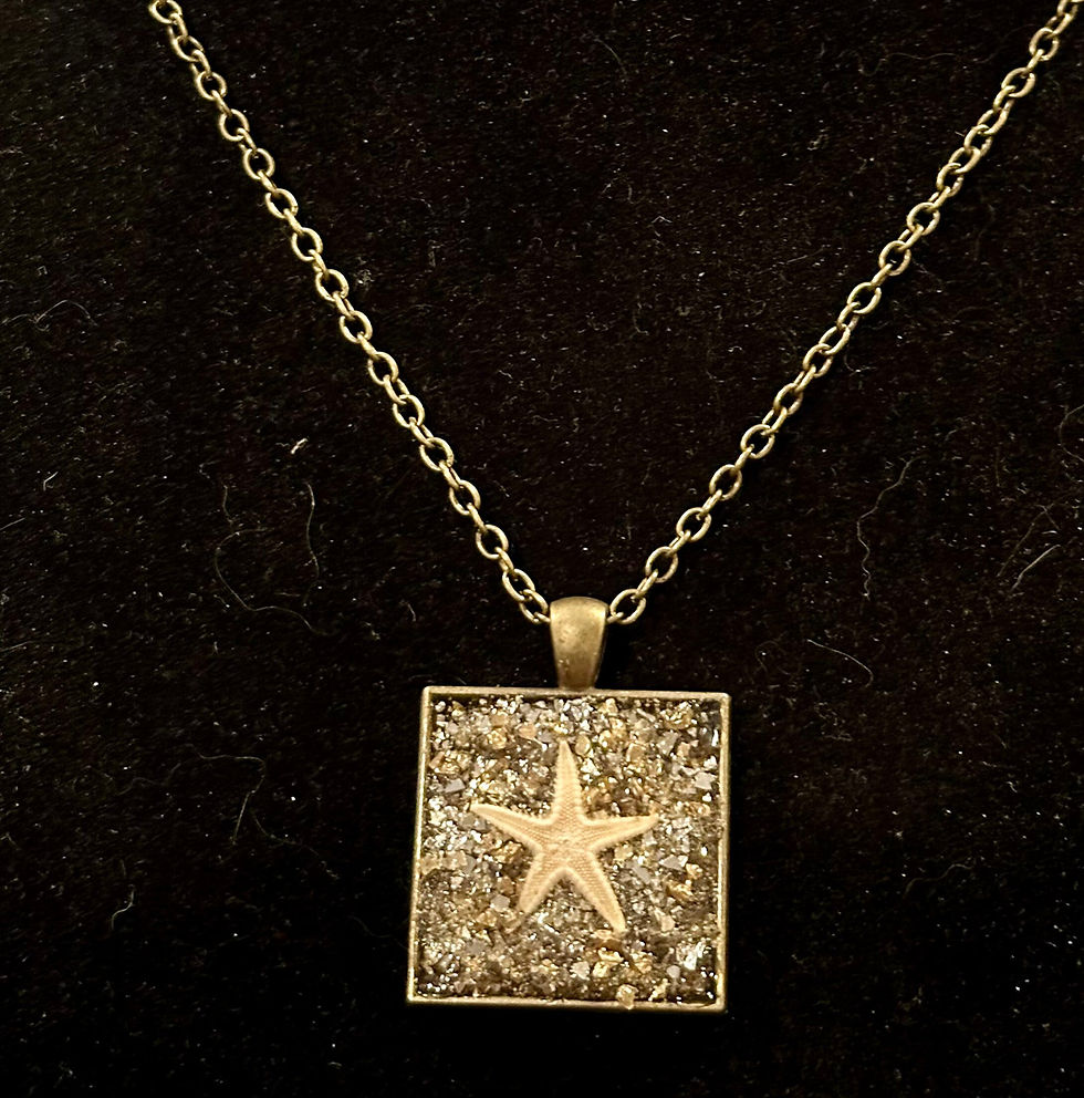 Thumbnail: Starfish, Gemstone, Beach, Circle, Pendant, Necklace