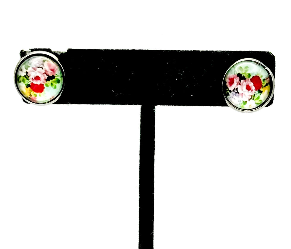 Thumbnail: Antique Silver Floral Earrings