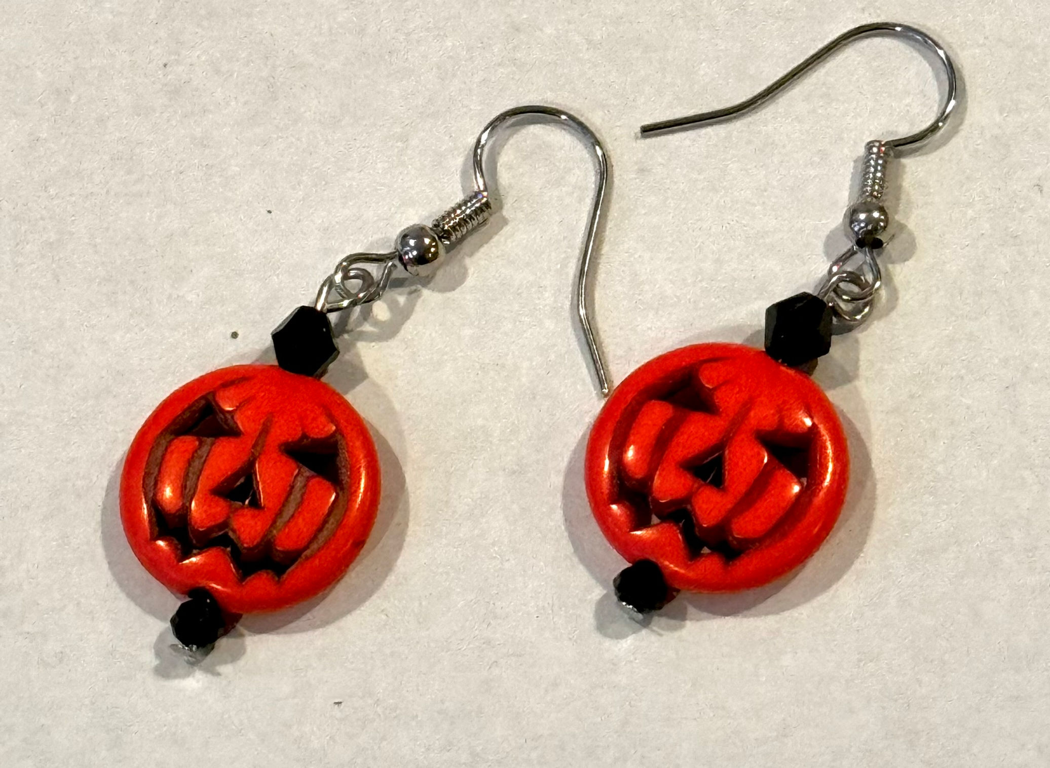Silver, Pumpkin, Handmade, Dangle, Earrings