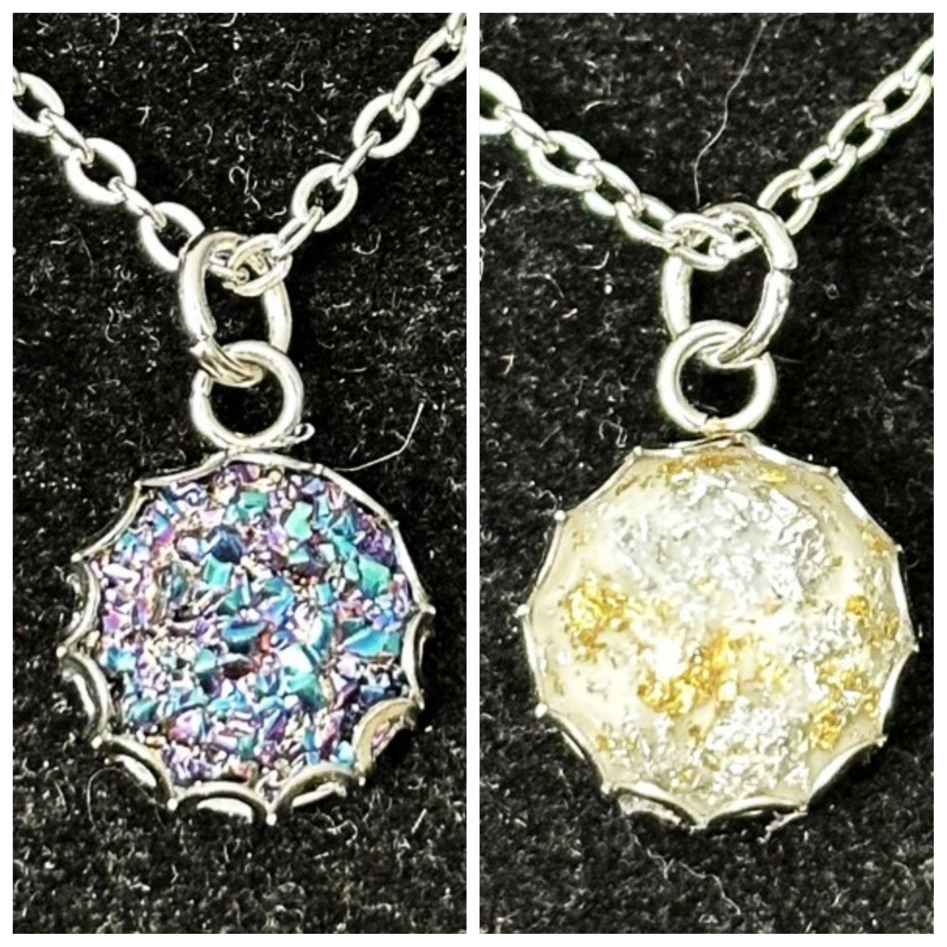 Silver, Small, Round, Blue, Gold, Pendant, Necklace
- SerenityGraceJewelry