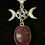Thumbnail: Triple, Moon, Pentagram, Ruby, 925 Sterling Silver, 20 Inch Necklace, 24 Inch Necklace