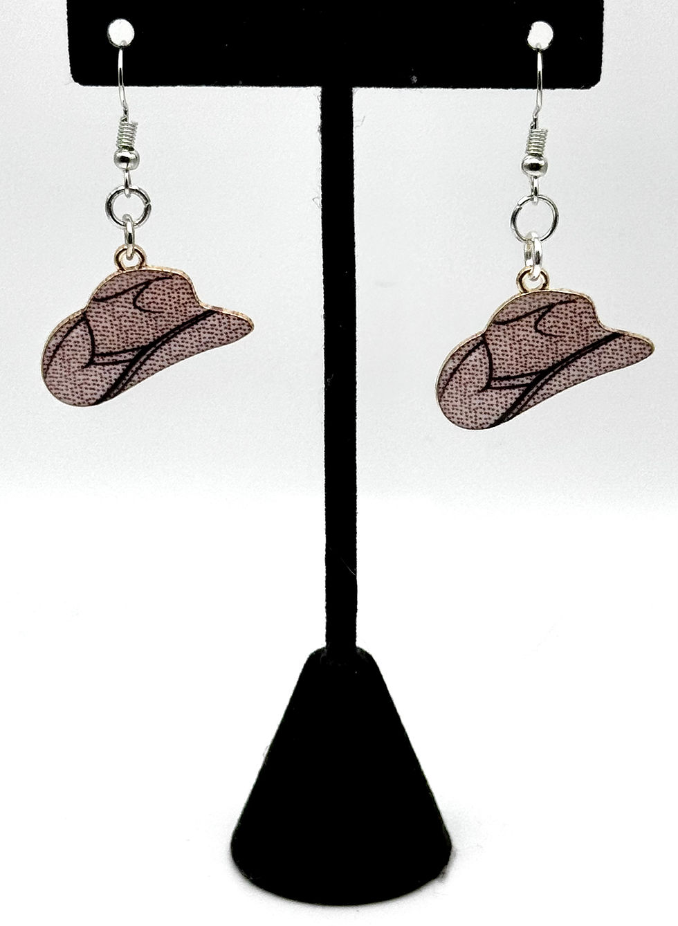 Thumbnail: Cowboy, Cowgirl, Hat, Silver, Dangle, Earrings