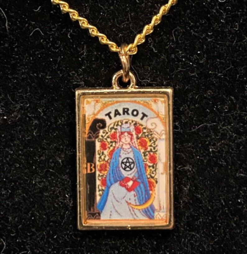 Thumbnail: Halloween, Tarot Card, Gold, Pendant, Necklace