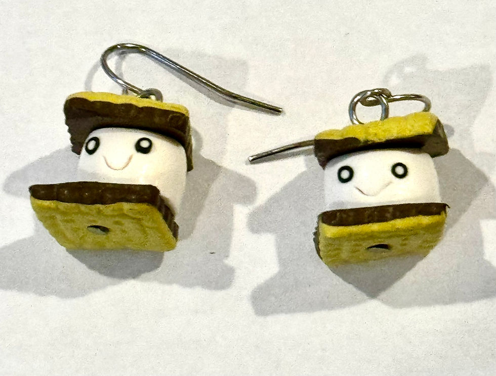 Smores, Silver, Dangle, Earrings