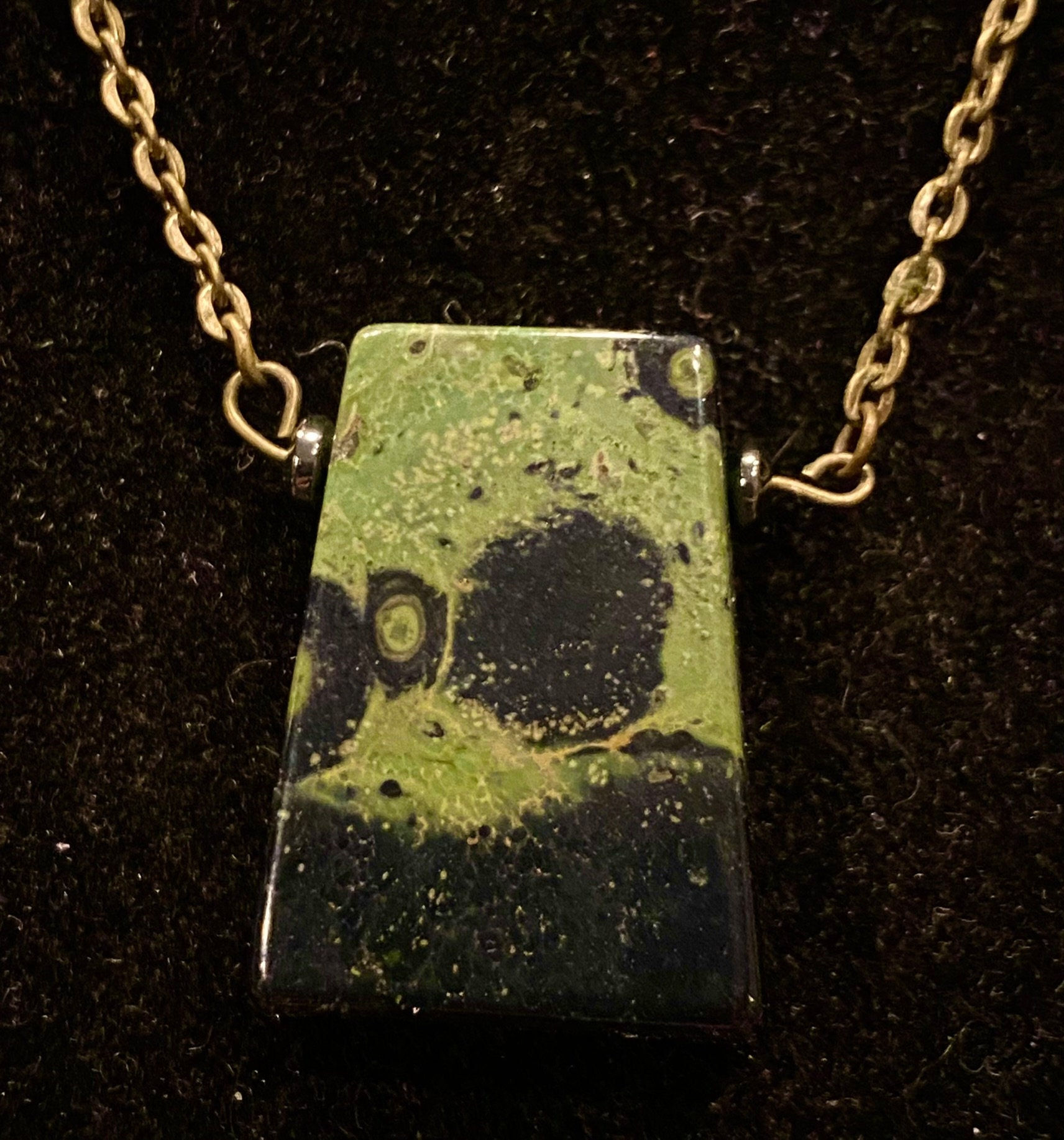 Kambaba, Jasper, Antique Bronze, Pendant, Necklace