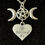 Thumbnail: Triple Moon, Pentagram, Blessed Be, Heart, Pendant, 18 Inch Necklace, 20 Inch Necklace, 24 Inch Necklace