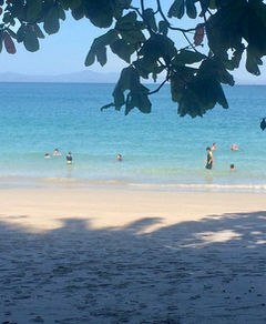 Shaded beach Punta Leona Costa Rica relaxing spot
