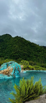 Hot springs pool with mountain view Costa Rica