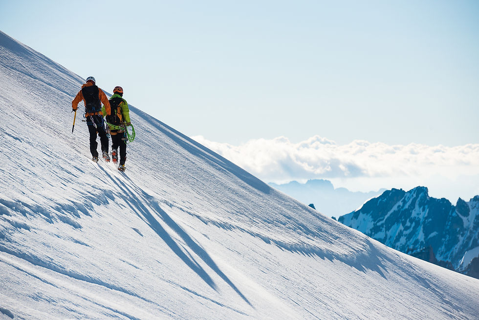 Une cordée sur le col du midi à Chamonix