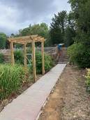 New pergola and recycled paving