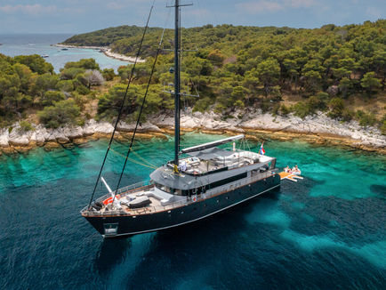 Rara Avis luxury sailing yacht cruising along the Croatian coast