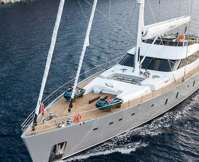 All About U 2 luxury motor sailer cruising in the Eastern Mediterranean