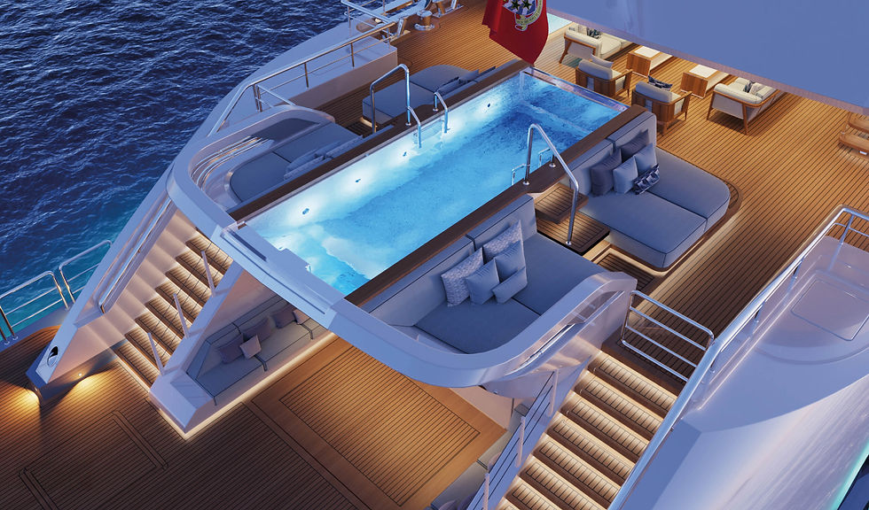 Explorer motor yacht designed for long-range luxury expeditions
