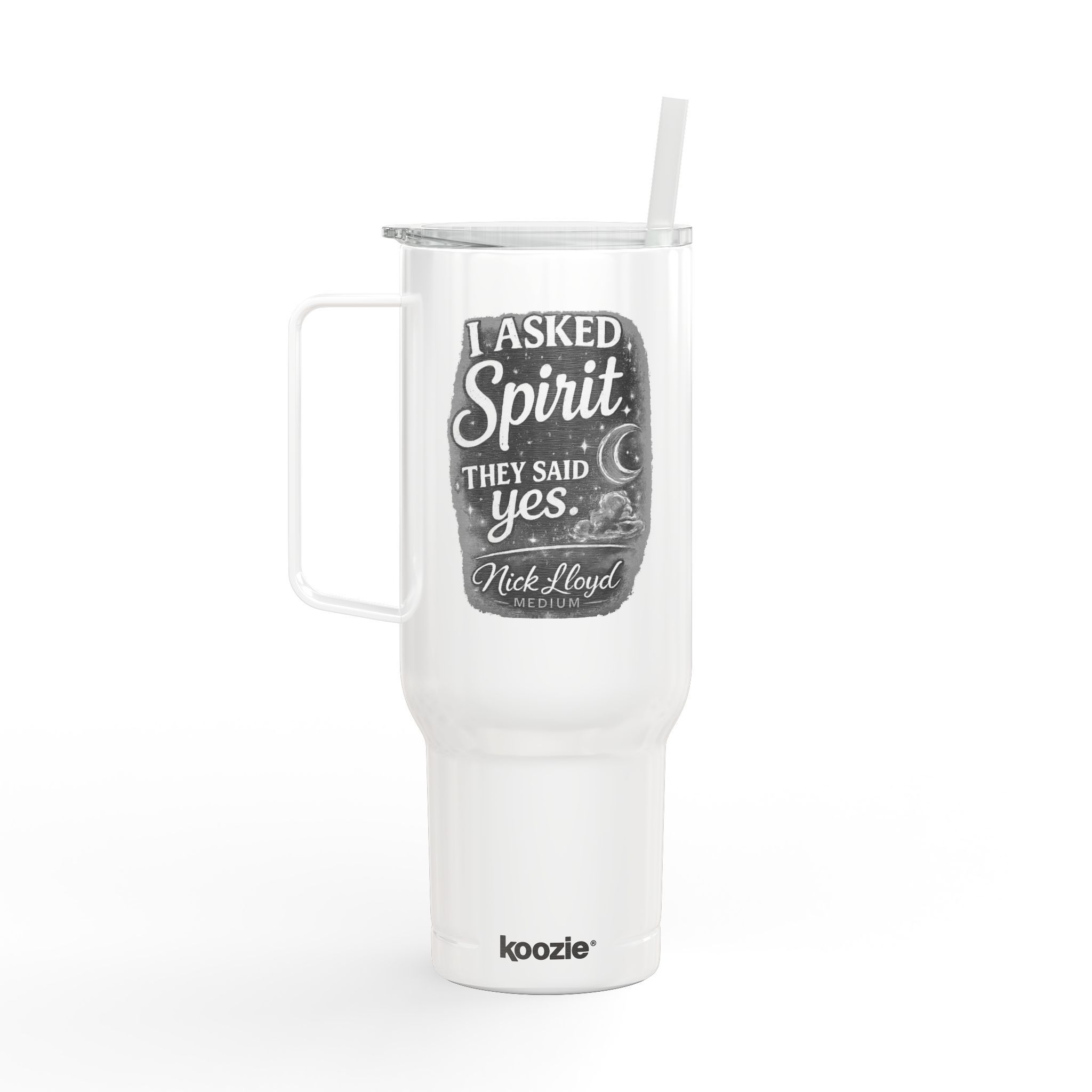 40oz Engraved Tumbler — "I Asked the Spirit, They Said Yes"