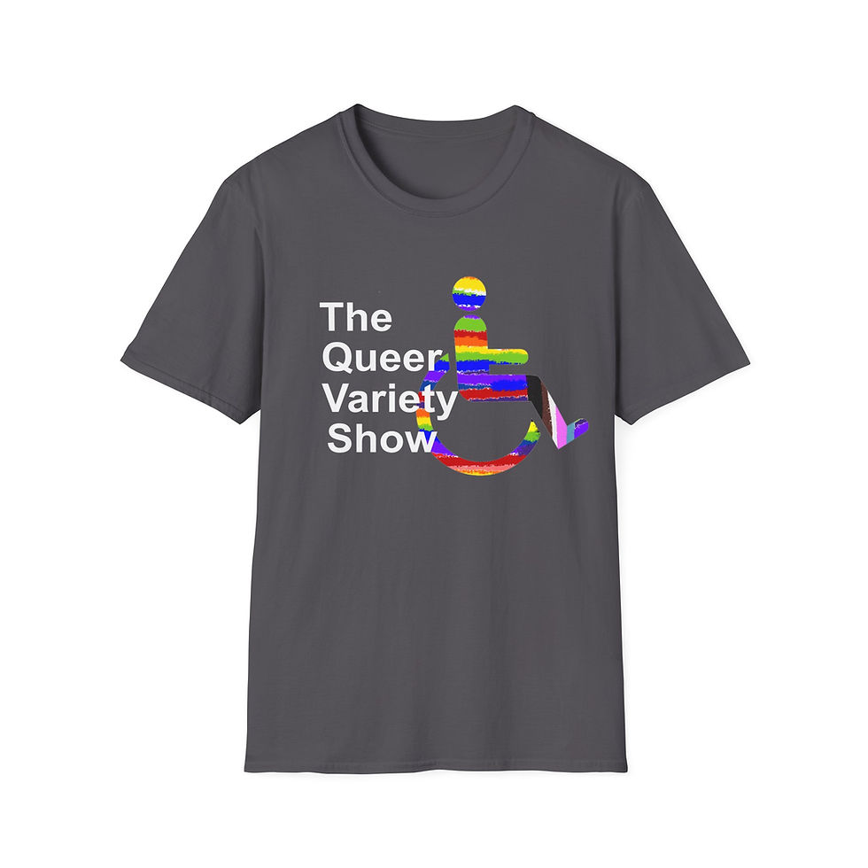 Thumbnail: QVS white text, with a rainbow wheel chair user sign