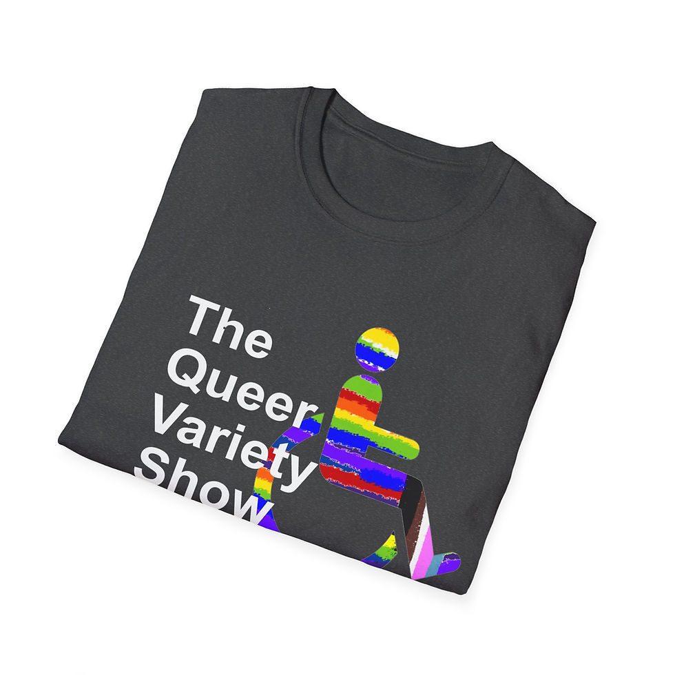 Thumbnail: QVS white text, with a rainbow wheel chair user sign
