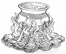 cauldron bubbling with stories