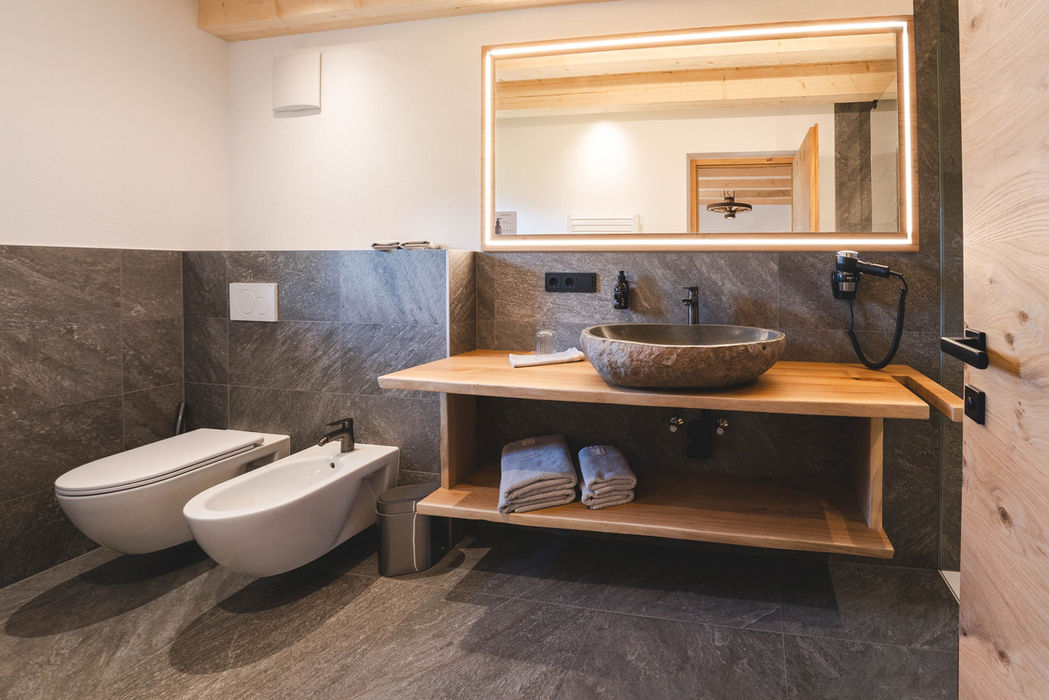 Ferienwohnung Wiese bei Egorta in Sexten Badezimmer