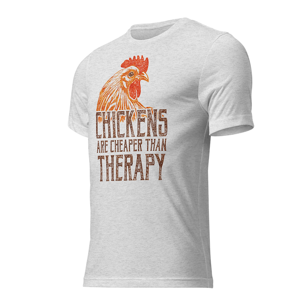 Thumbnail: Chickens Are Cheaper Than Therapy Tri-Blend Fitted T-Shirt