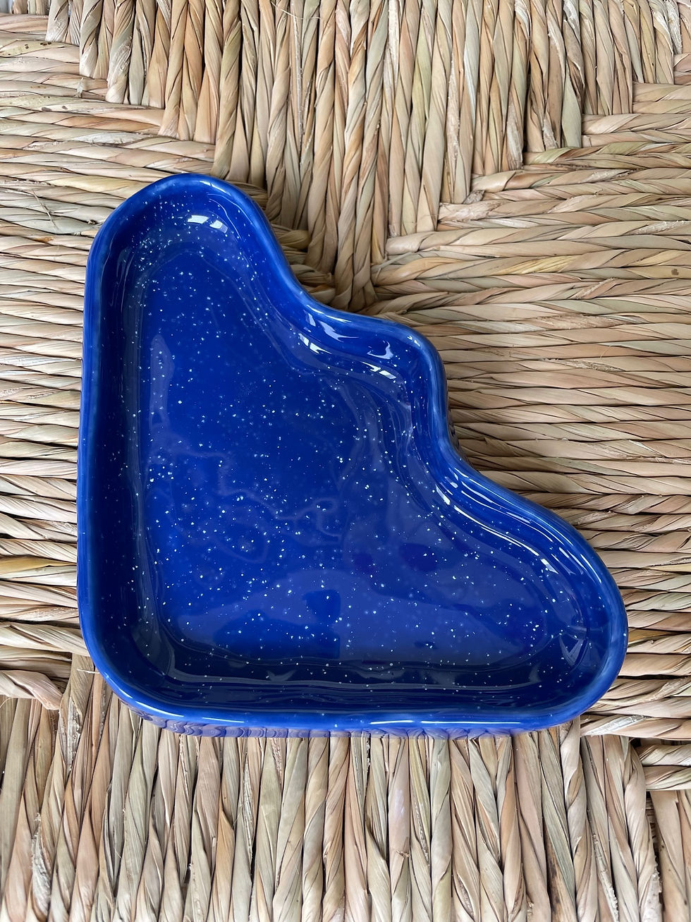 Miniatura: Ceramic Wave Tray - Triangle Peach/Blue