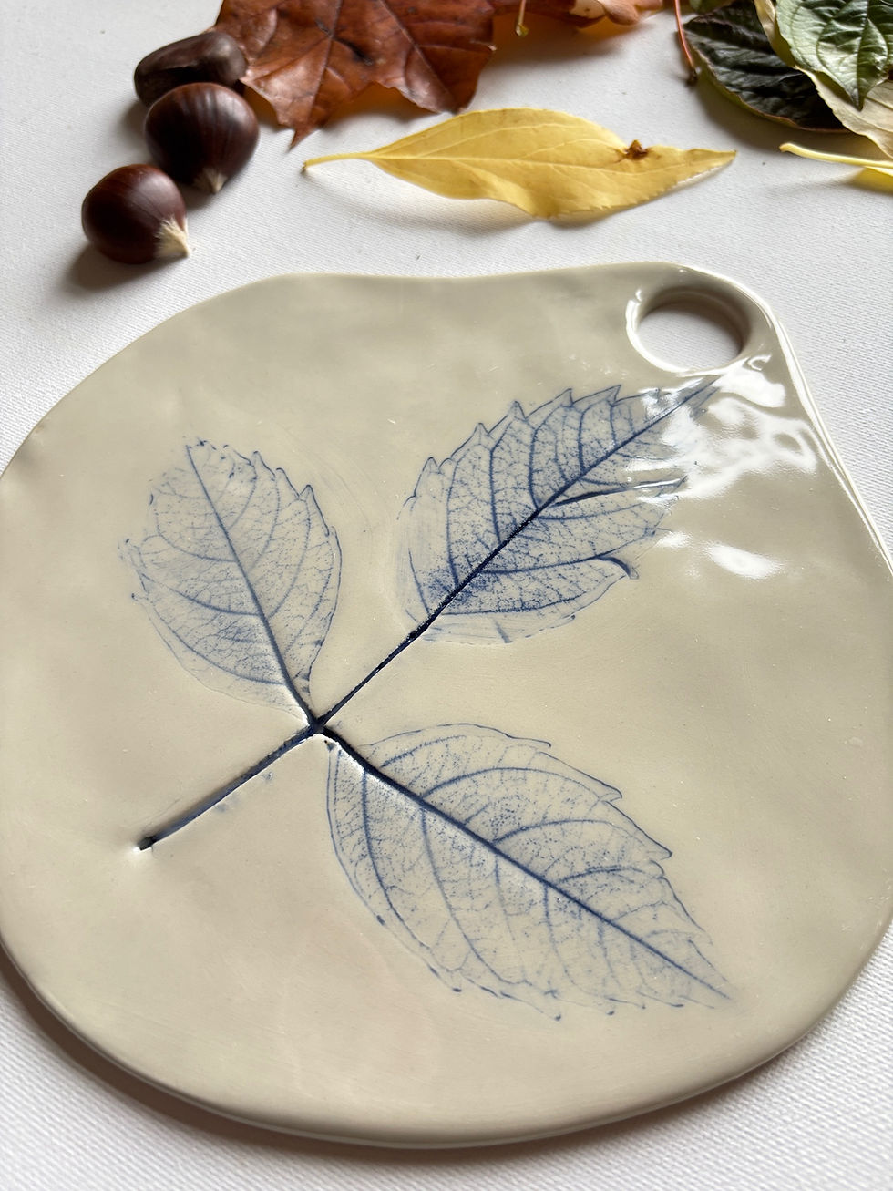Thumbnail: Medium Round Serving Board, Cobalt Blue Spring