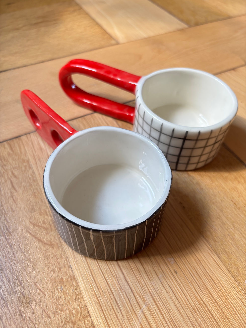 Thumbnail: Graphic Ceramic Cups with BIG handles