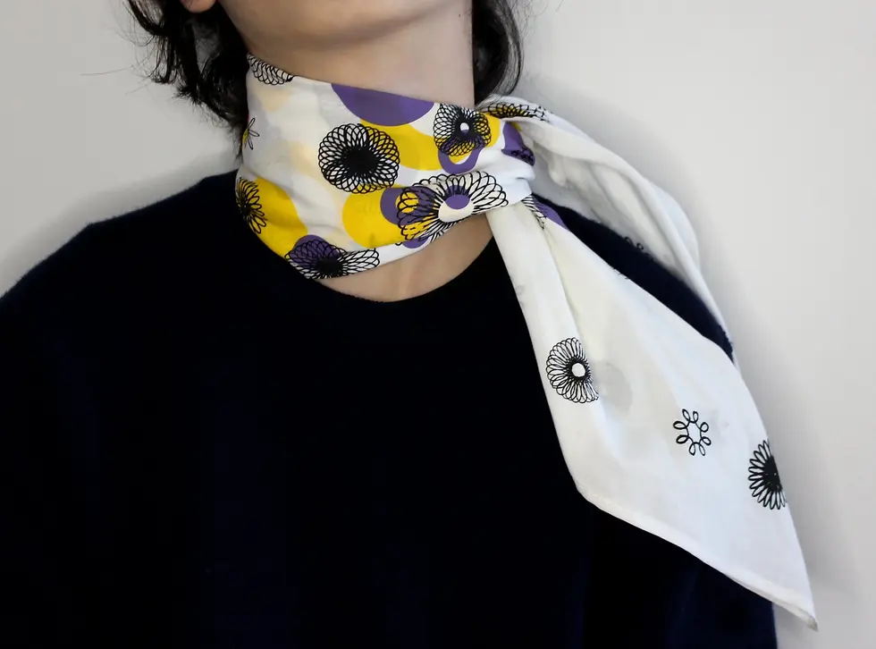 Thumbnail: Silk and Cotton Blend Scarf - Spirography