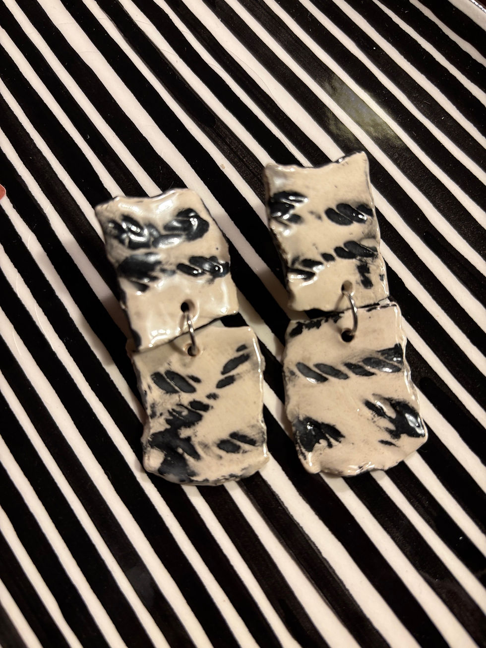 Thumbnail: Juana Black and White Ceramic Earrings
