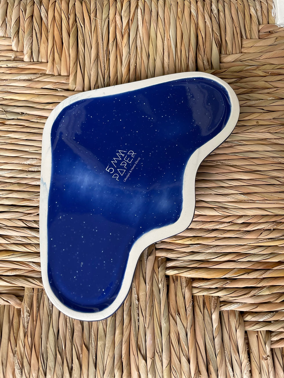 Miniatura: Ceramic Wave Tray - Triangle Peach/Blue