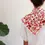 Miniaturbild: Silk and Cotton Blend Scarf - Floral Red