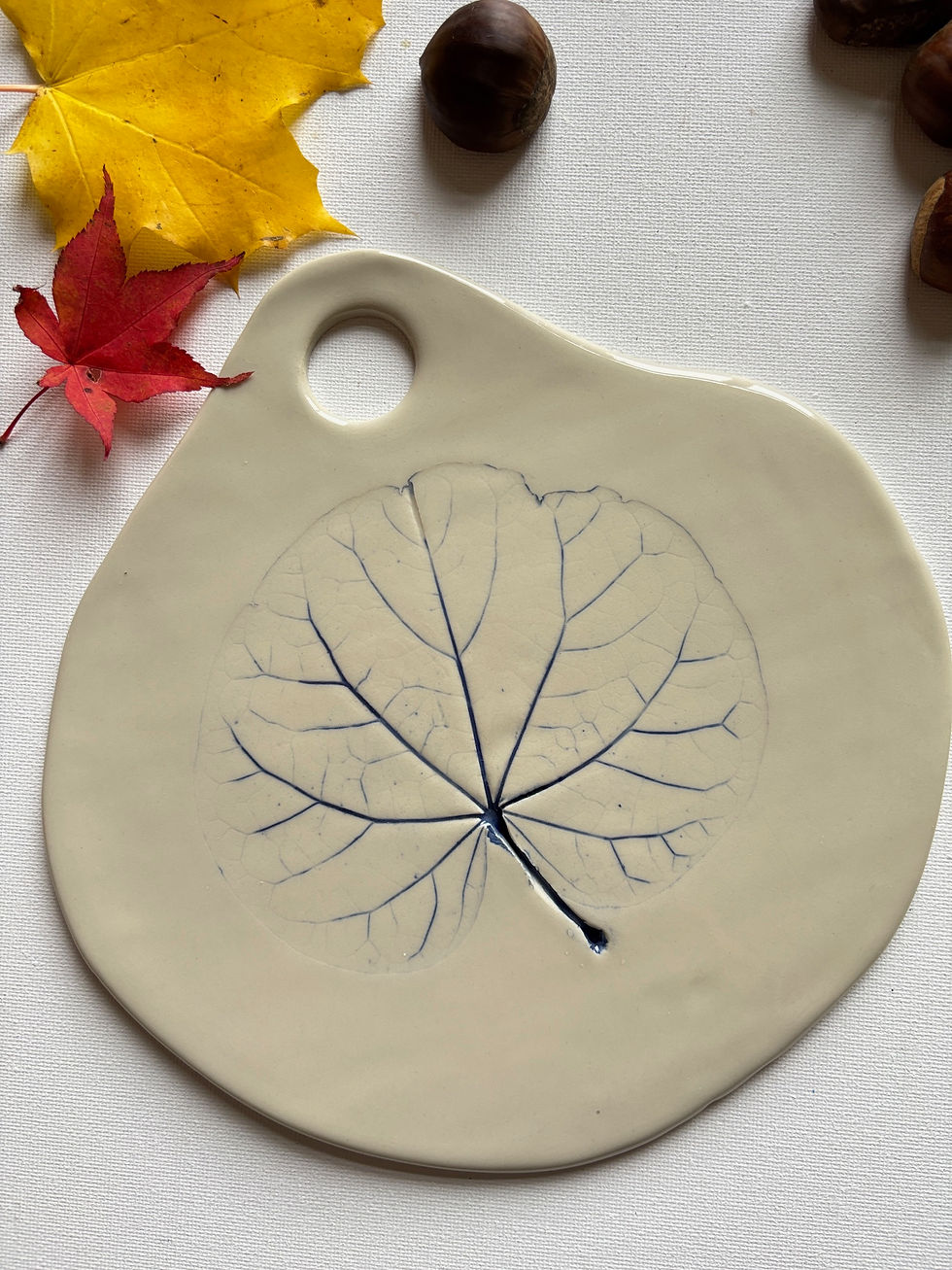 Thumbnail: Medium Round Serving Board, Cobalt Blue Spring
