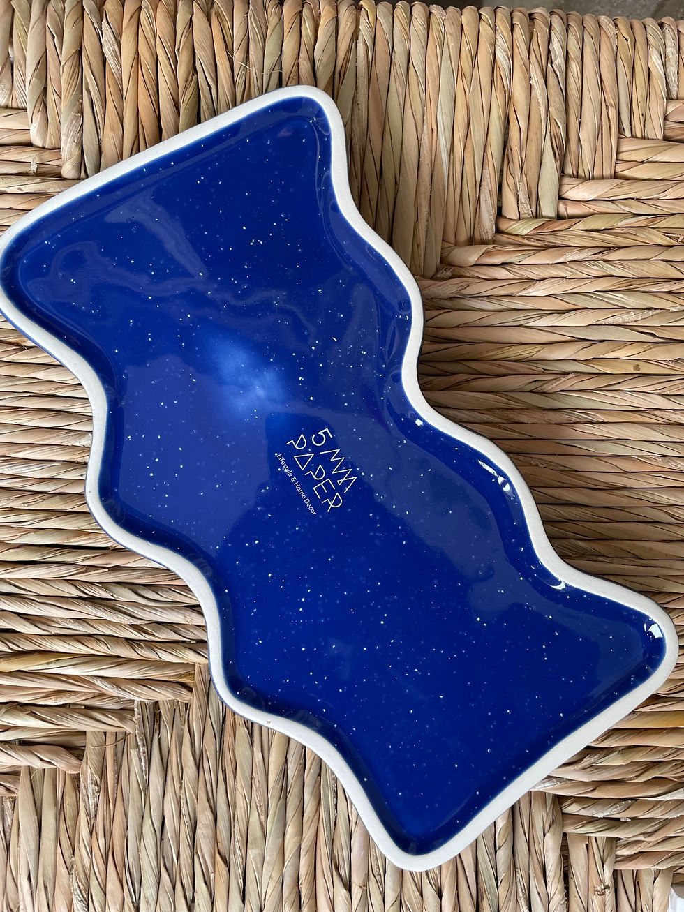 Miniaturbild: Ceramic Wave Tray - Rectangle Blue/Peach