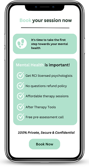 Mobille mockup with data Book your session now