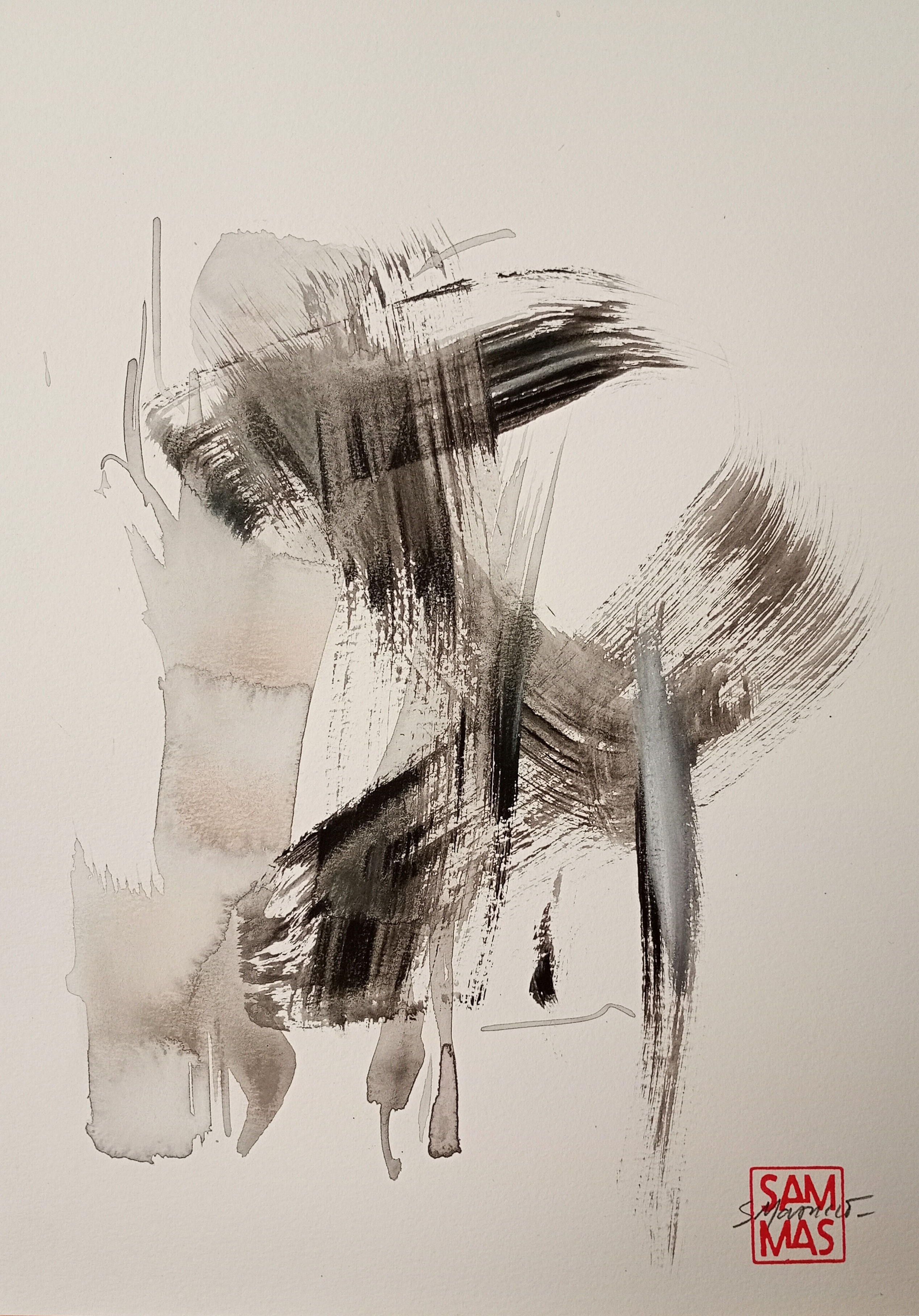 Obra de arte abstracta en Tinta