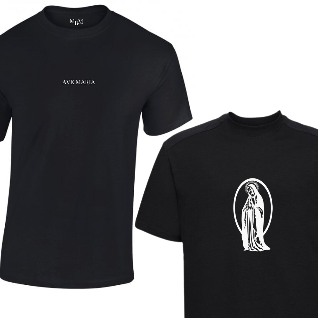 Our Lady Ave Maria Black T-shirt