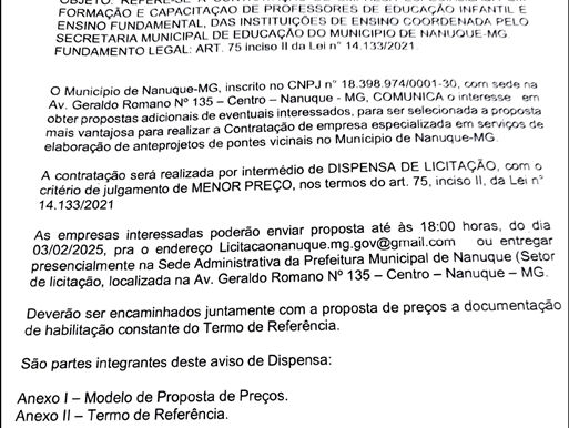 PREFEITURA MUNICIPAL DE NANUQUE - MG