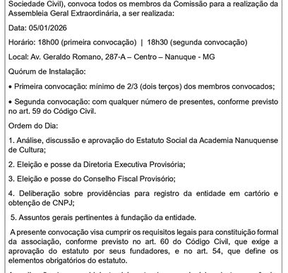 EDITAL DE ASSEMBLEIA GERAL EXTRAORDINÁRIA